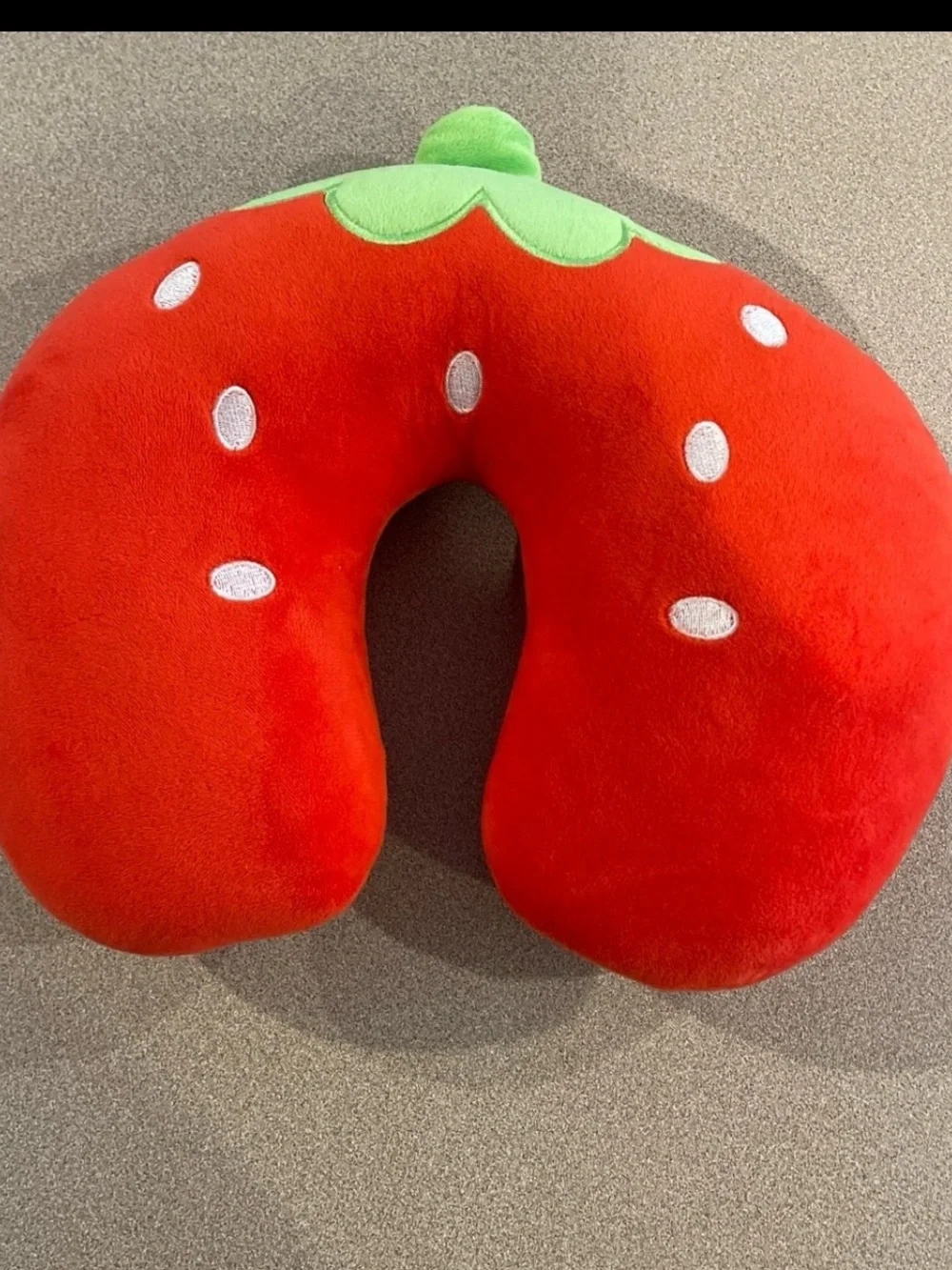 Plush Strawberry Neck Pillow - Red